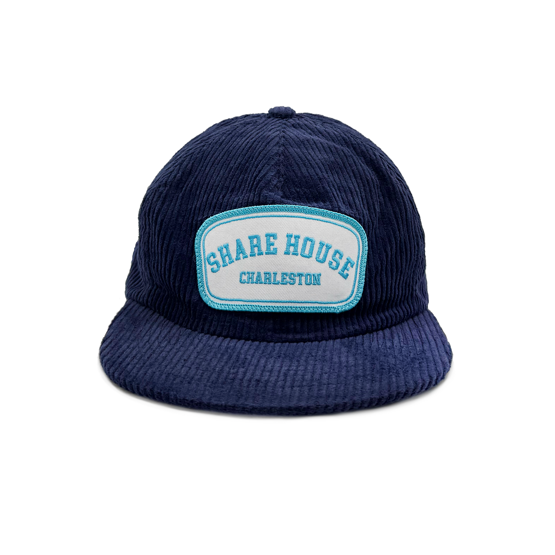 Corduroy Dark Blue and Blue Patch Hat